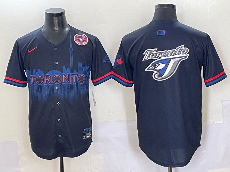 Men 2025 Toronto Blue Jays Blank Black Joint Name Nike MLB Jersey style 8